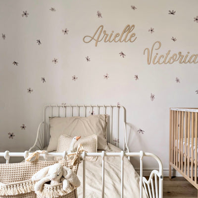 Brown & Taupe Flowers Wall Decals