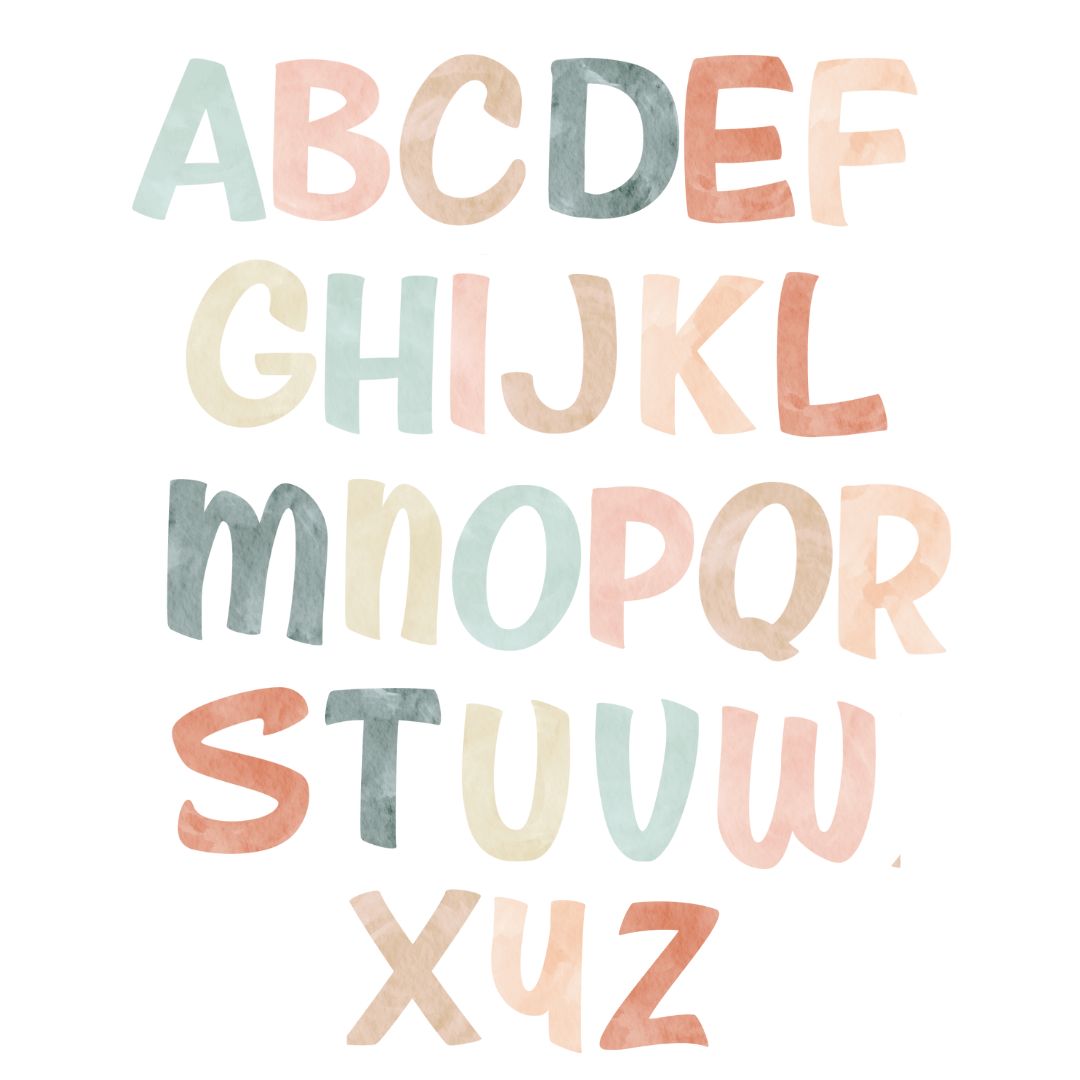 Watercolour Alphabet Wall Decals