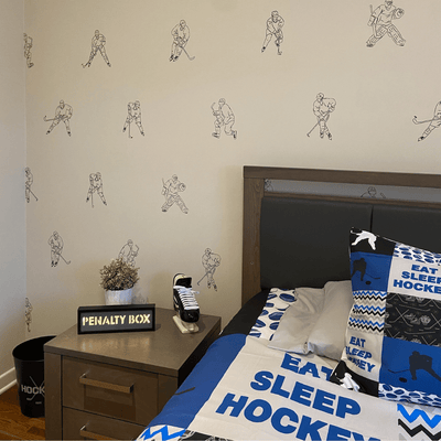 Hockey room with fabric wall decals