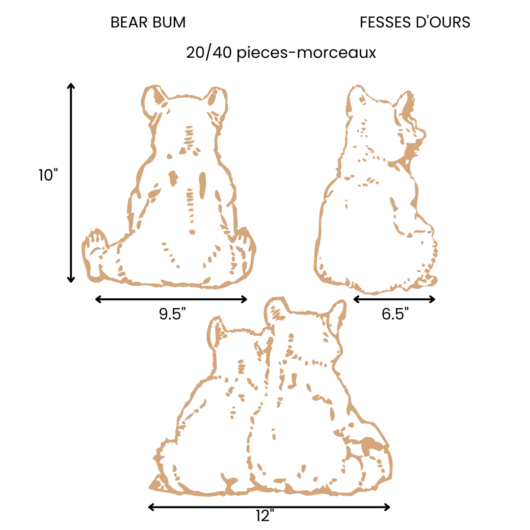 Autocollants Muraux Fesses d'Ours