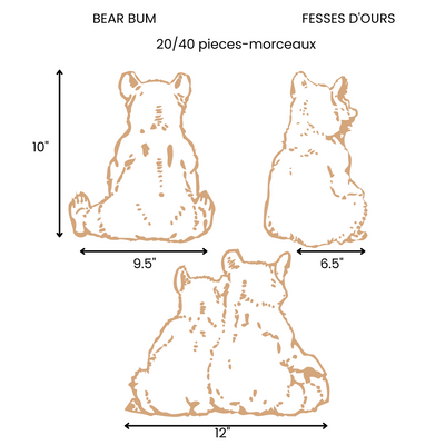 Autocollants Muraux Fesses d'Ours