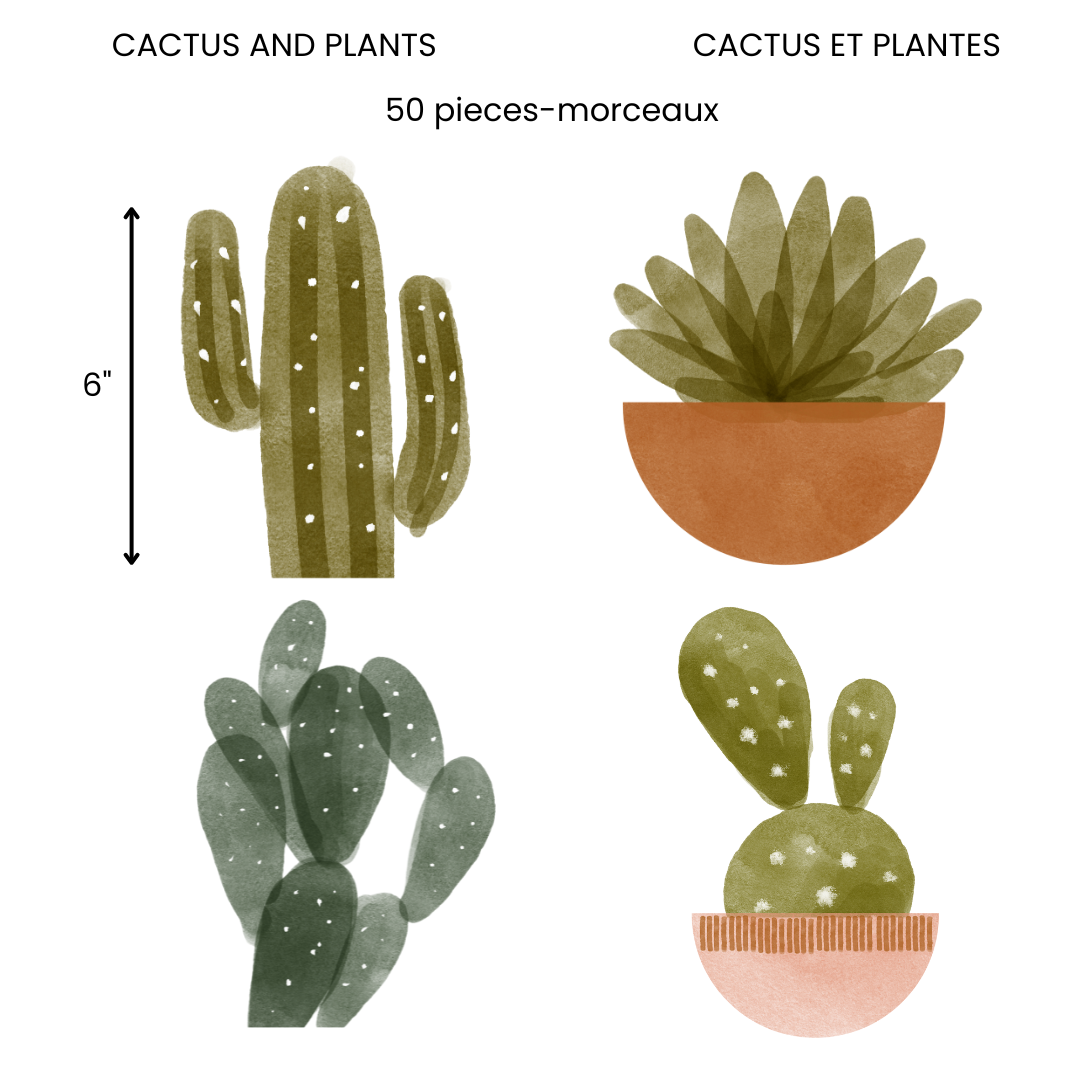 Autocollants Muraux Cactus et plantes