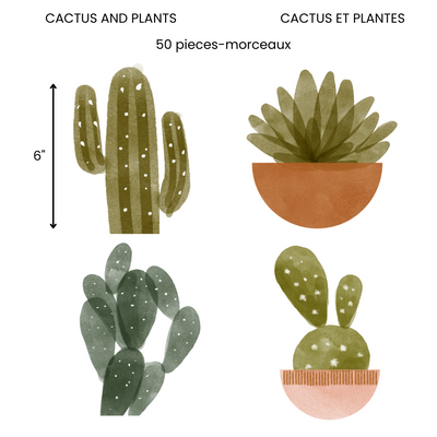 Autocollants Muraux Cactus et plantes