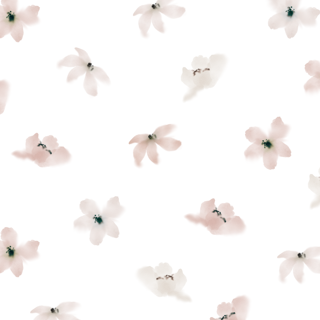 Dusty Rose & Vintage White Flowers Wall Decals