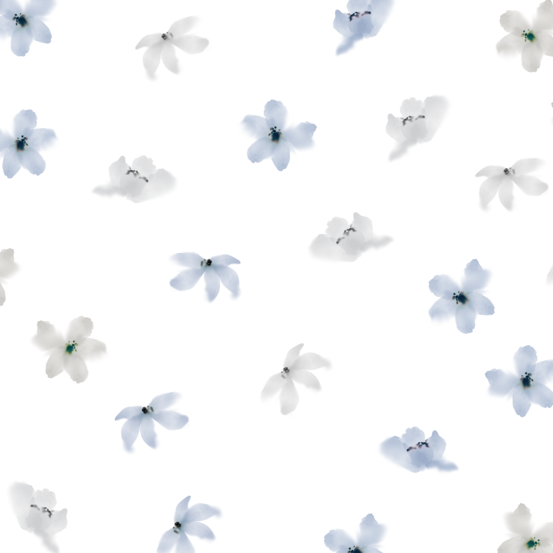 Vintage blue & light grey Flowers Wall Decals
