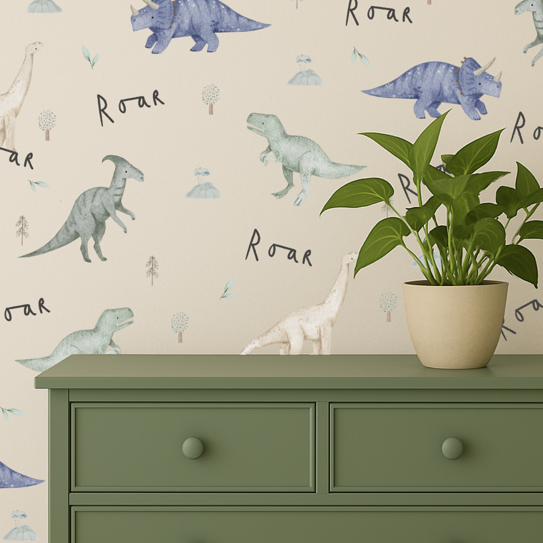 Watercolour Dinosaur wall decals