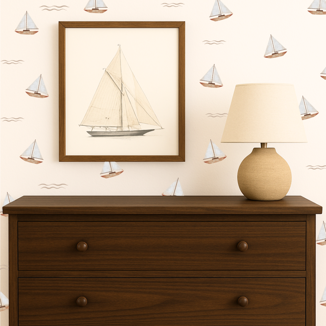 Neutral Sailboat Wall Decals
