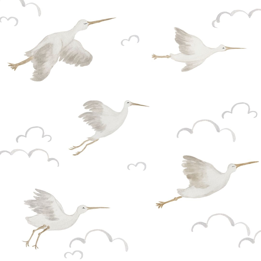 Storks and clouds Wall Decals