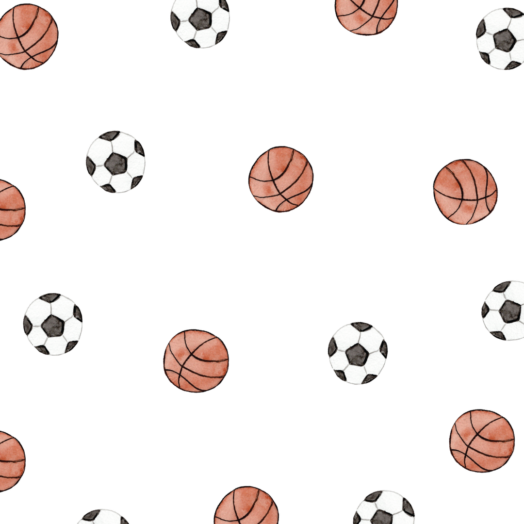 Watercolour Soccer & Basketball Wall Decals