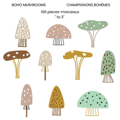 Boho Mushrooms Wall Decals