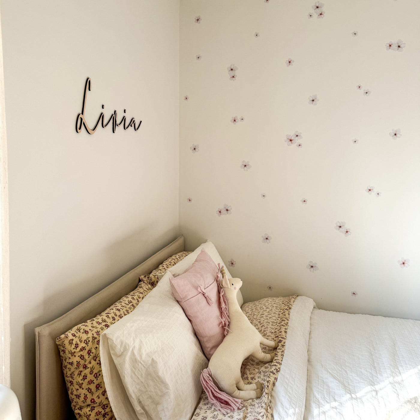 Warm Pink and white Floral Wall Decals