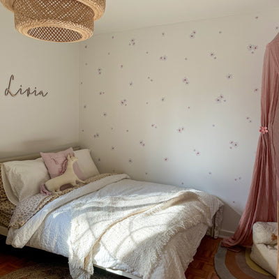 Warm Pink and white Floral Wall Decals