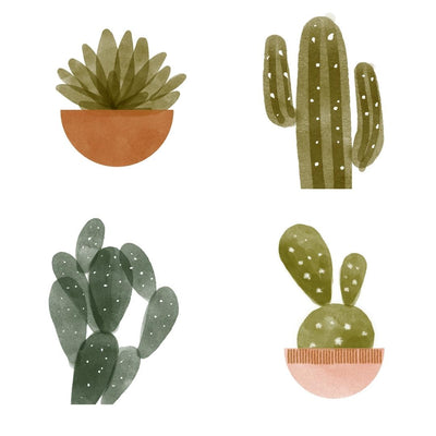 Picture of 4 cactus and plants wall decals