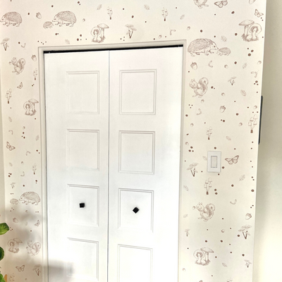 Picture of a closet wall with delicate woodland wall decals 