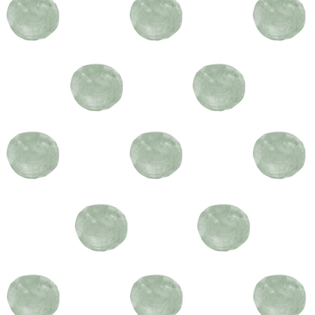 Fabric wall decals with delicate watercolor sage dots, adding a subtle and serene touch to your interior decor.